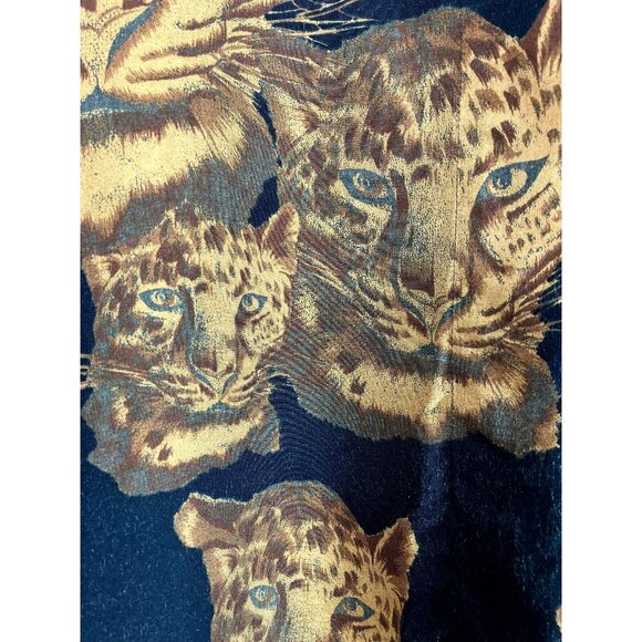 M Vintage Mondi Escada Leopards Tunic Top Blouse w Cat Button Margareta Ley - Picture 2 of 5